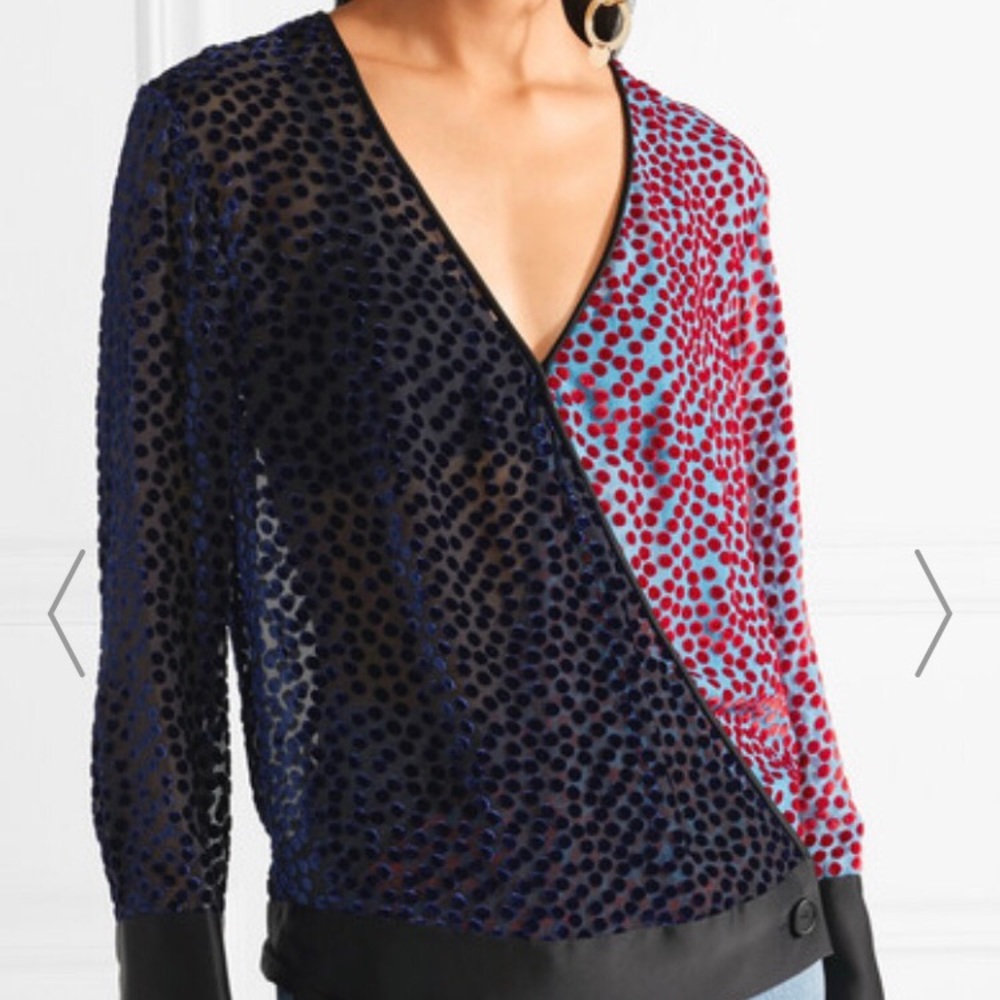 Beautiful velvet and satin top DVF NWT